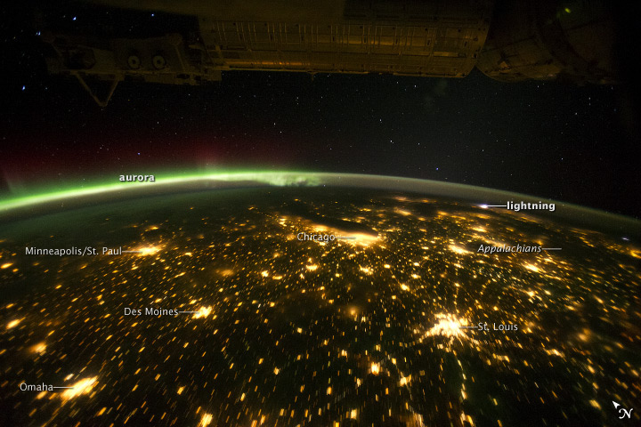 Aurora borealis over Iowa