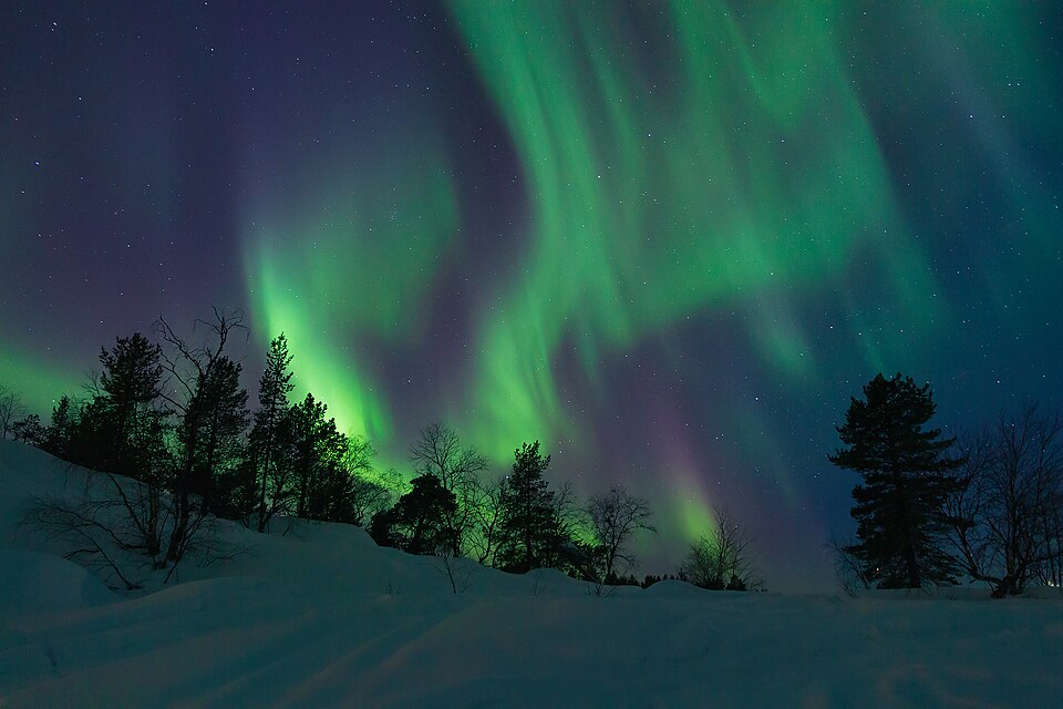 Aurora borealis over Finnish Lapland