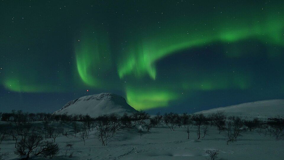 Aurora borealis over Finnish Lapland