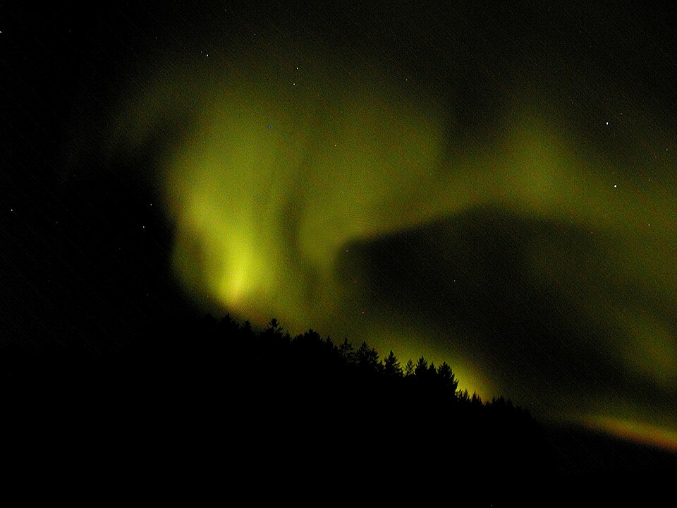 Aurora borealis over Glacier National Park
