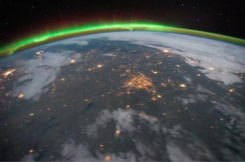 Aurora borealis over Portland, Oregon