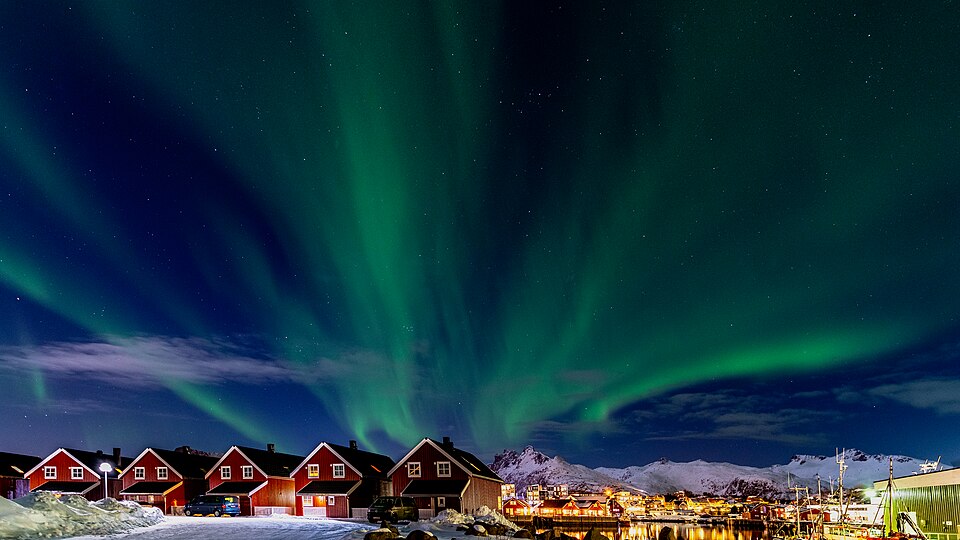 Aurora borealis over Svolvær