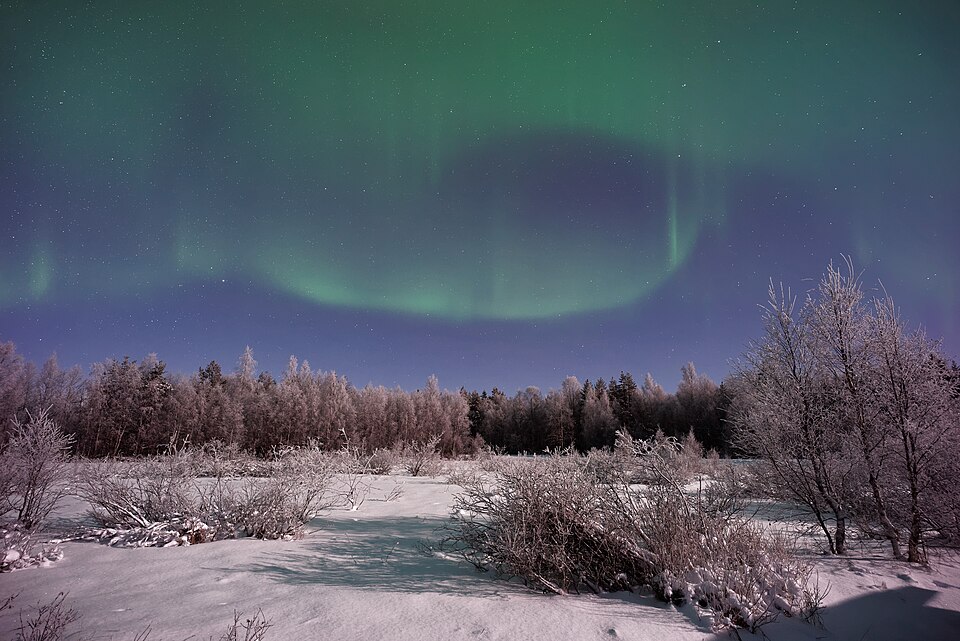 Aurora borealis over Finnish Lapland