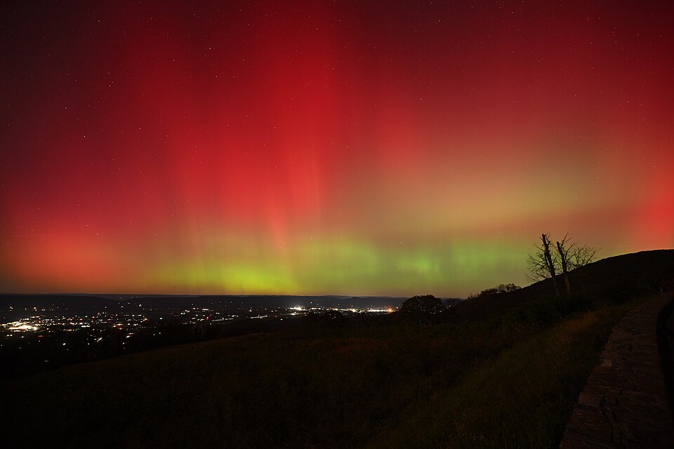 Aurora borealis over Virginia