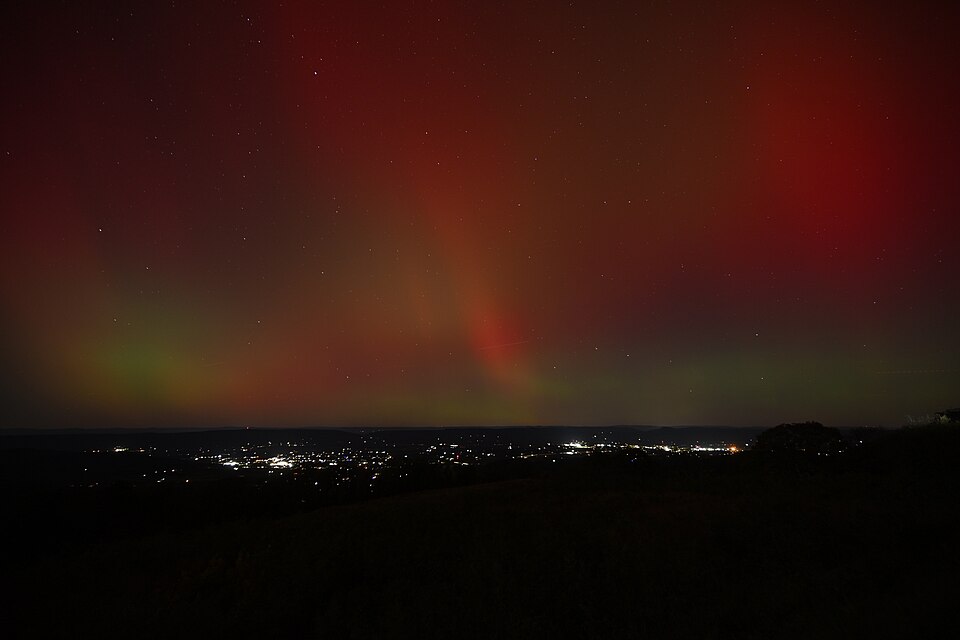Aurora borealis over Virginia