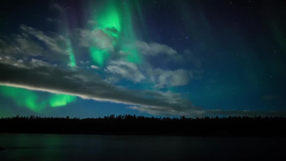 Aurora borealis over Finnish Lapland