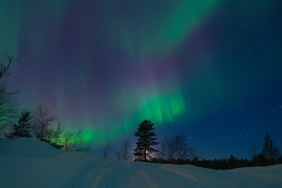 Aurora borealis over Finnish Lapland