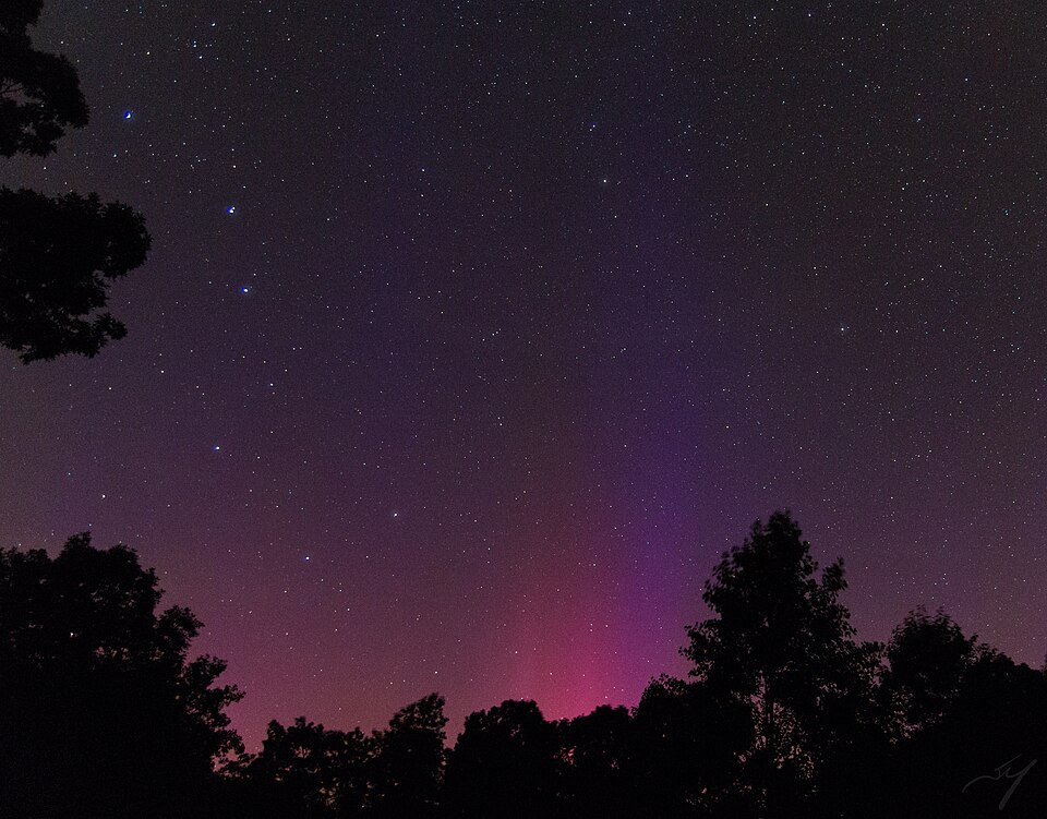 Aurora borealis over Virginia